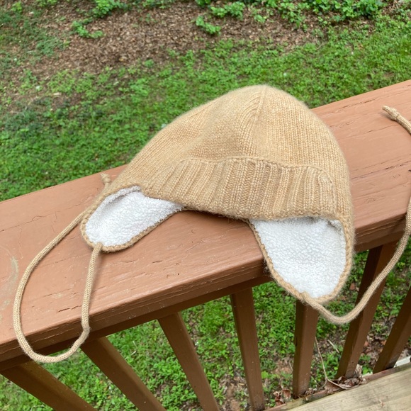 J. Crew Accessories - J. Crew tan knit hat ear flaps